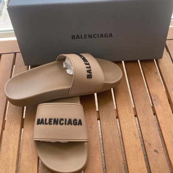 💯- New Authentic Balenciaga Logo Sport Slide Welded logotype pops in texture - Picture 11 of 17